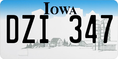 IA license plate DZI347