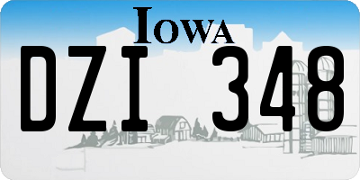 IA license plate DZI348