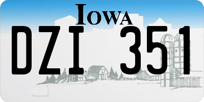 IA license plate DZI351
