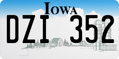 IA license plate DZI352