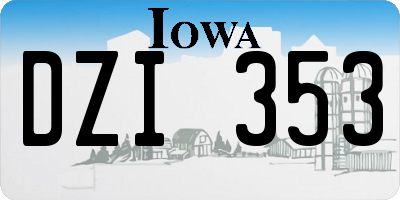 IA license plate DZI353