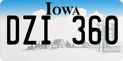 IA license plate DZI360