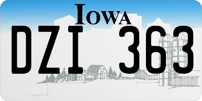 IA license plate DZI363