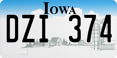 IA license plate DZI374