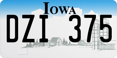 IA license plate DZI375