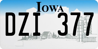 IA license plate DZI377