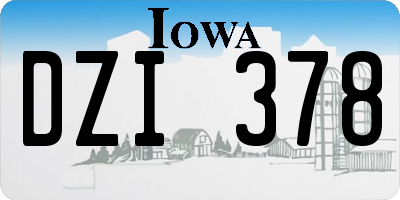 IA license plate DZI378