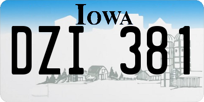 IA license plate DZI381