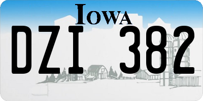 IA license plate DZI382