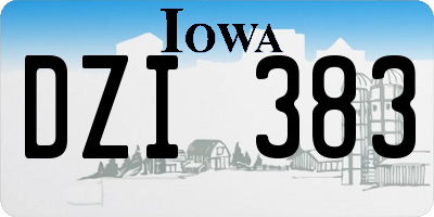 IA license plate DZI383