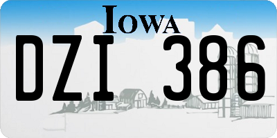 IA license plate DZI386