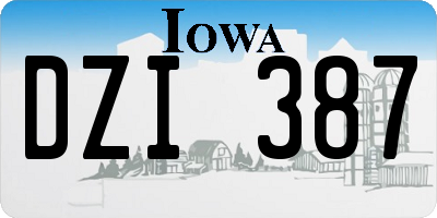 IA license plate DZI387