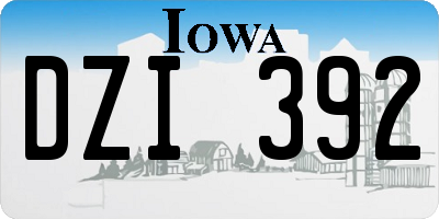 IA license plate DZI392