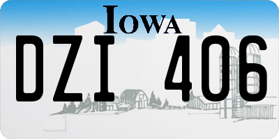 IA license plate DZI406