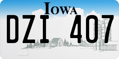 IA license plate DZI407