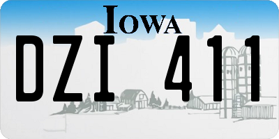 IA license plate DZI411
