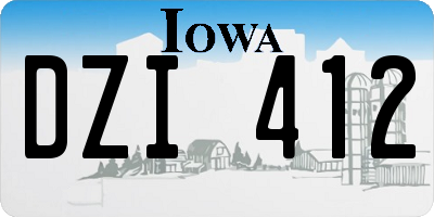 IA license plate DZI412