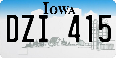 IA license plate DZI415