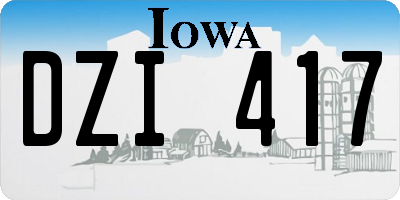 IA license plate DZI417
