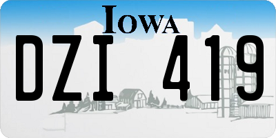IA license plate DZI419