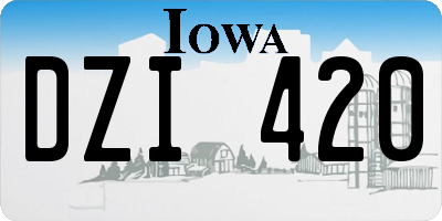 IA license plate DZI420