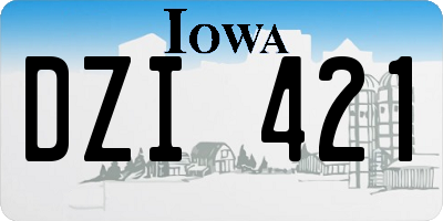 IA license plate DZI421