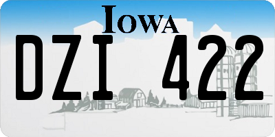 IA license plate DZI422