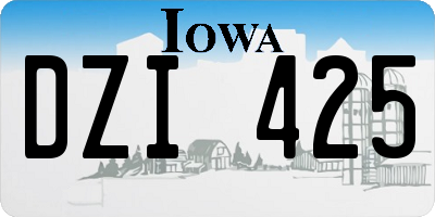 IA license plate DZI425
