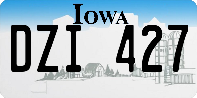 IA license plate DZI427