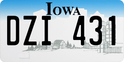 IA license plate DZI431