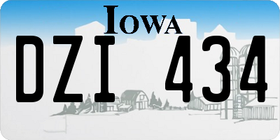 IA license plate DZI434