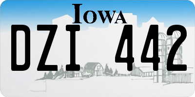 IA license plate DZI442