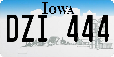 IA license plate DZI444