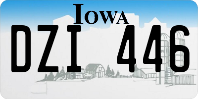 IA license plate DZI446