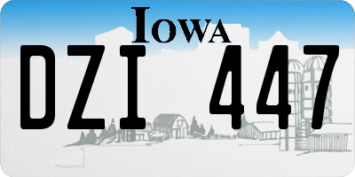 IA license plate DZI447