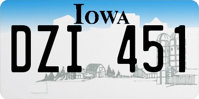 IA license plate DZI451