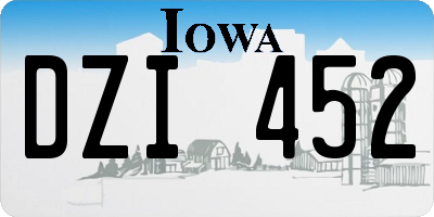 IA license plate DZI452