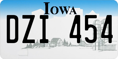 IA license plate DZI454