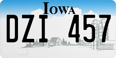 IA license plate DZI457