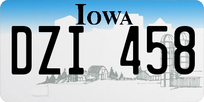 IA license plate DZI458