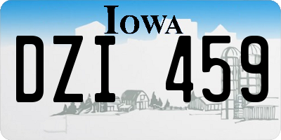 IA license plate DZI459