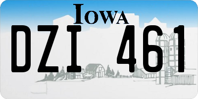 IA license plate DZI461