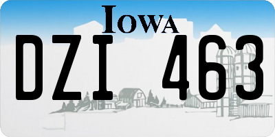 IA license plate DZI463