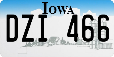IA license plate DZI466
