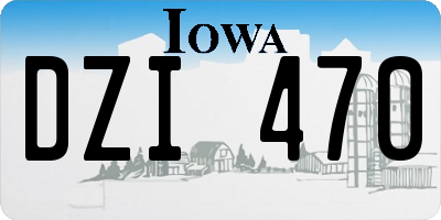 IA license plate DZI470