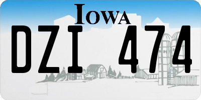 IA license plate DZI474