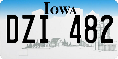 IA license plate DZI482