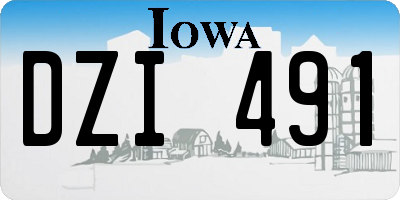 IA license plate DZI491