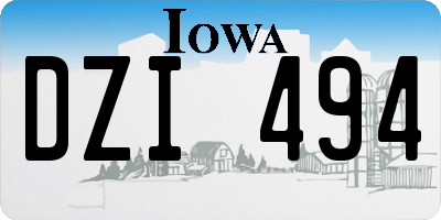 IA license plate DZI494