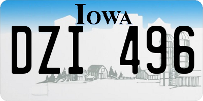 IA license plate DZI496